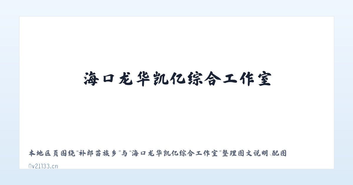 少先路街道 - 海口龙华凯亿综合工作室 主图